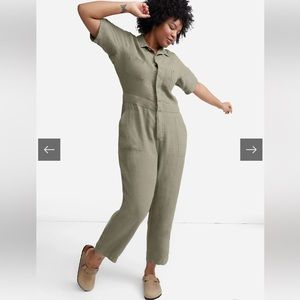 Linen Short Sleeve Jumpsuit